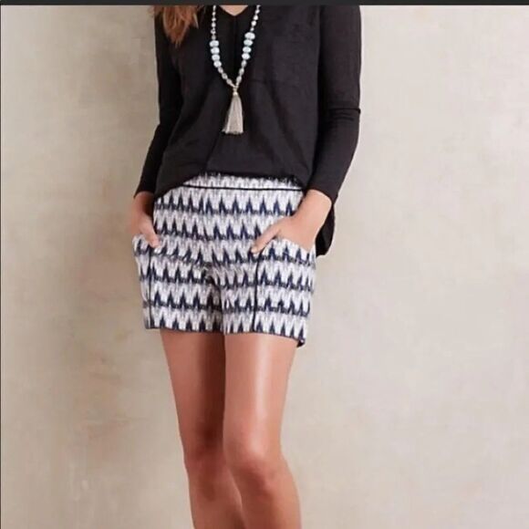 Anthro Cartonnier Larimar Ikart Pattern Shorts 0 - Picture 1 of 8